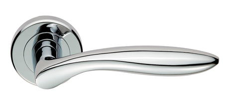 High quality image of Serozzetta - Shark Lever on Rose - Polished Chrome | Sku. zin3131pc | Trade Door Handles.