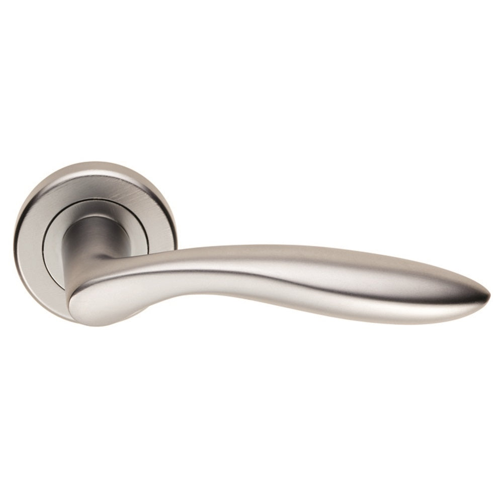 High quality image of Serozzetta - Shark Lever on Rose - Satin Chrome | Sku. zin3131sc | Trade Door Handles.