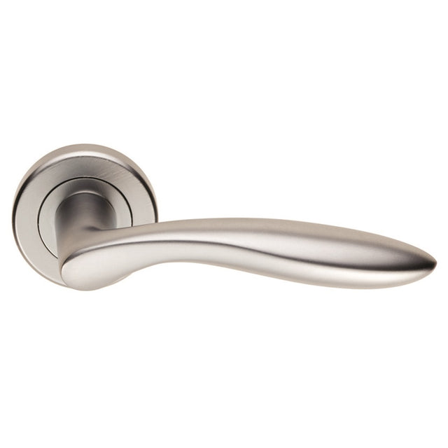 High quality image of Serozzetta - Shark Lever on Rose - Satin Chrome | Sku. zin3131sc | Trade Door Handles.