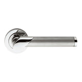 High quality image of Serozzetta - Irwin Lever On Rose - Dual Finish-Polished/Satin Chrome | Sku. zin3139pc-sc | Trade Door Handles.
