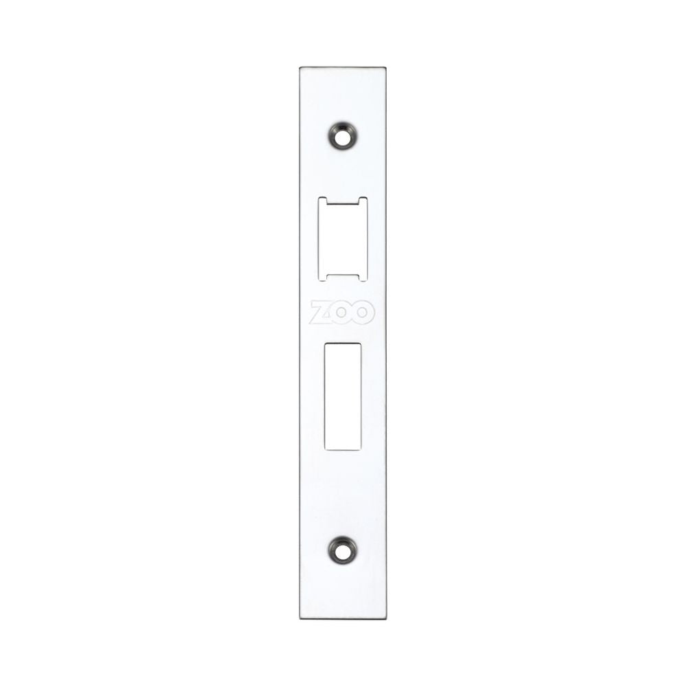 High quality image of the Zoo Hardware - Spare Acc Pk for UK Sash Locks - contains Forend, Strike and Fixing Screws - Polished Stainless Steel | Sku. zlap10ps | available to order from Trade Door Handles.