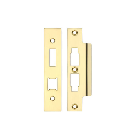 High quality image of the Zoo Hardware - Spare Acc Pk for UK Horizontal 3L Locks - *BLANK* - Contains Forend, Strike and Fixing Screws (Lock Version) - Polished Brass | Sku. zlap16bpb | available to order from Trade Door Handles.