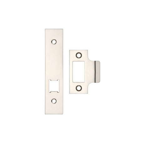High quality image of the Zoo Hardware - Spare Acc Pk for UK Horizontal Latch - *BLANK* - Contains Forend, Strike and Fixing Screws (Latch Version) - Polished Nickel | Sku. zlap17bpn | available to order from Trade Door Handles.