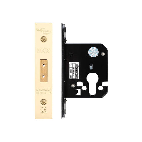 Zoo Hardware Locks & Latches PVD Brass Zoo Hardware - Euro Profile Dead Lock - 64mm C/W PVD Forend and Strike