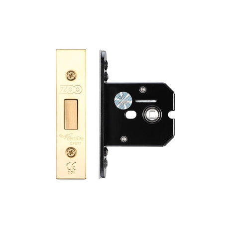 Zoo Hardware Locks & Latches PVD Brass Zoo Hardware - Flat Dead lock - 64mm C/W PVD Forend and Strike