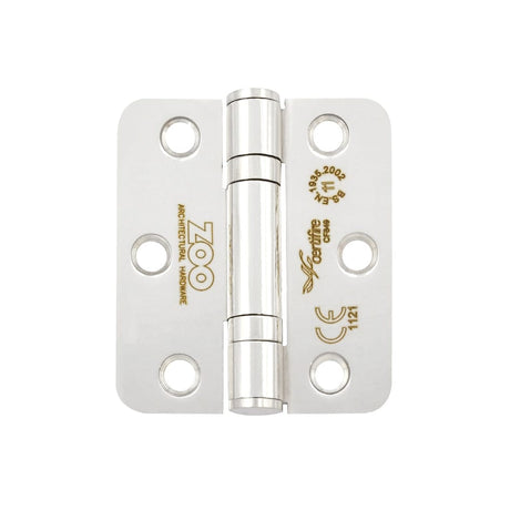 Zoo Hardware Hinges Stainless Steel Zoo Hardware - Grade 11 Bearing Hinges - 76mm x 67mm x 2.5mm Radius Corner - Polished Stainless Steel