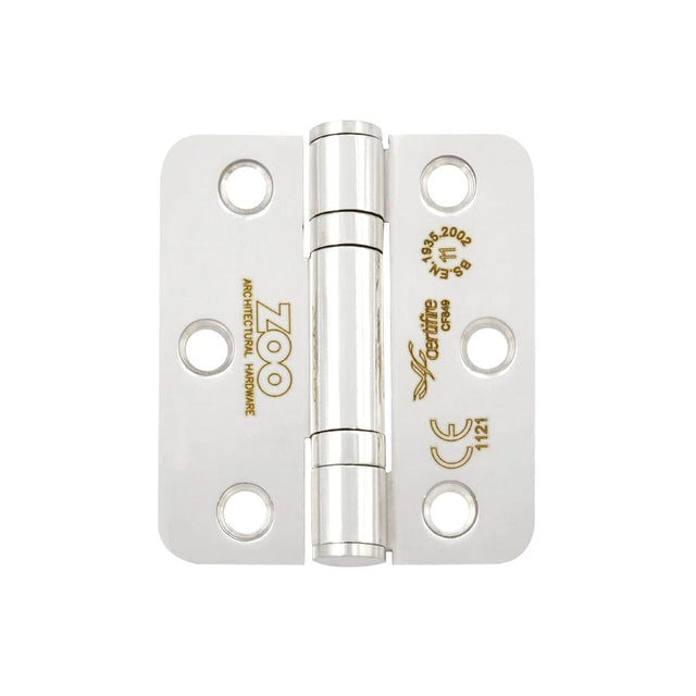 Zoo Hardware Hinges Stainless Steel Zoo Hardware - Grade 11 Bearing Hinges - 76mm x 67mm x 2.5mm Radius Corner - Polished Stainless Steel