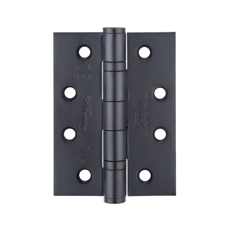 Zoo Hardware Hinges Black Zoo Hardware - Grade 13 Hinges - Ball Bearing 102mm x 76mm x 3mm Square Corner - Powder Coat Black