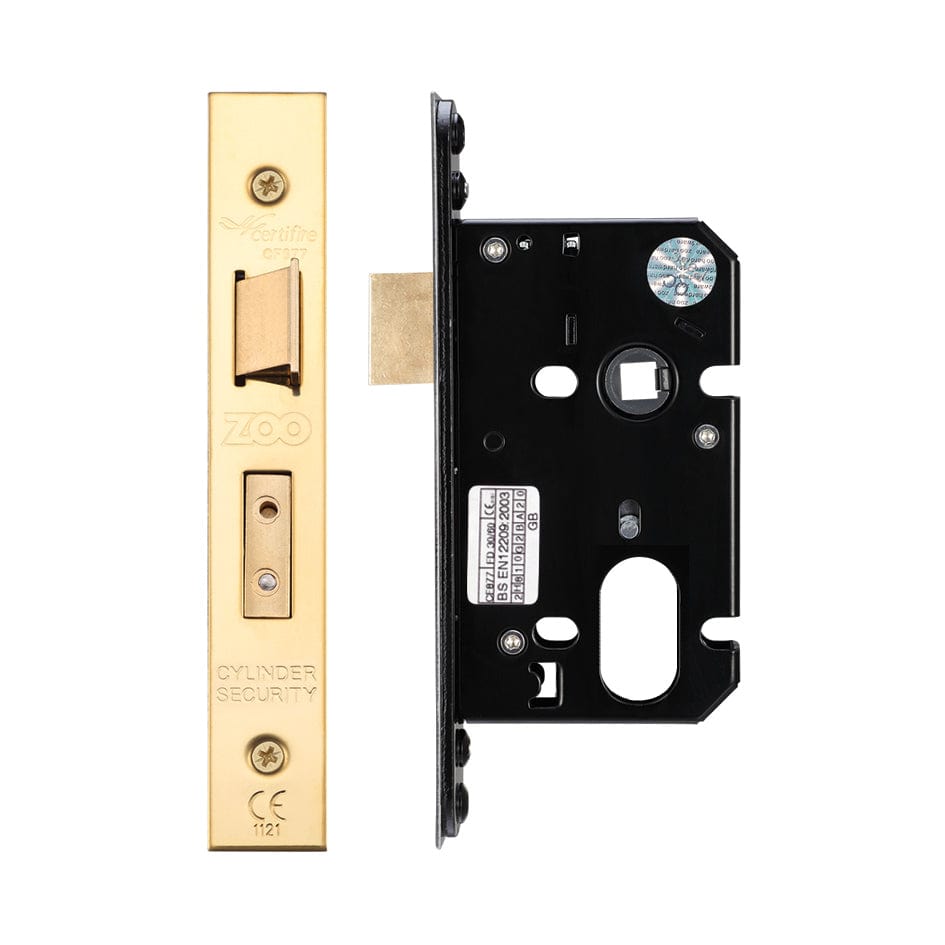 Zoo Hardware Locks & Latches PVD Brass Zoo Hardware - Oval Profile Sash Lock - 64mm C/W PVD Forend and Strike