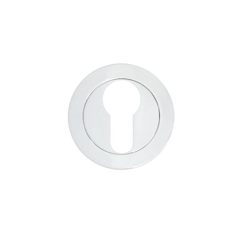 High quality image of the STANZA - Escutcheon Euro Profile (50mm Dia.) Polished Chrome | Sku. zpa001-cp | available to order from Trade Door Handles.