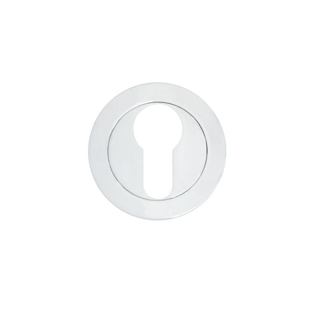 High quality image of the STANZA - Escutcheon Euro Profile (50mm Dia.) Polished Chrome | Sku. zpa001-cp | available to order from Trade Door Handles.