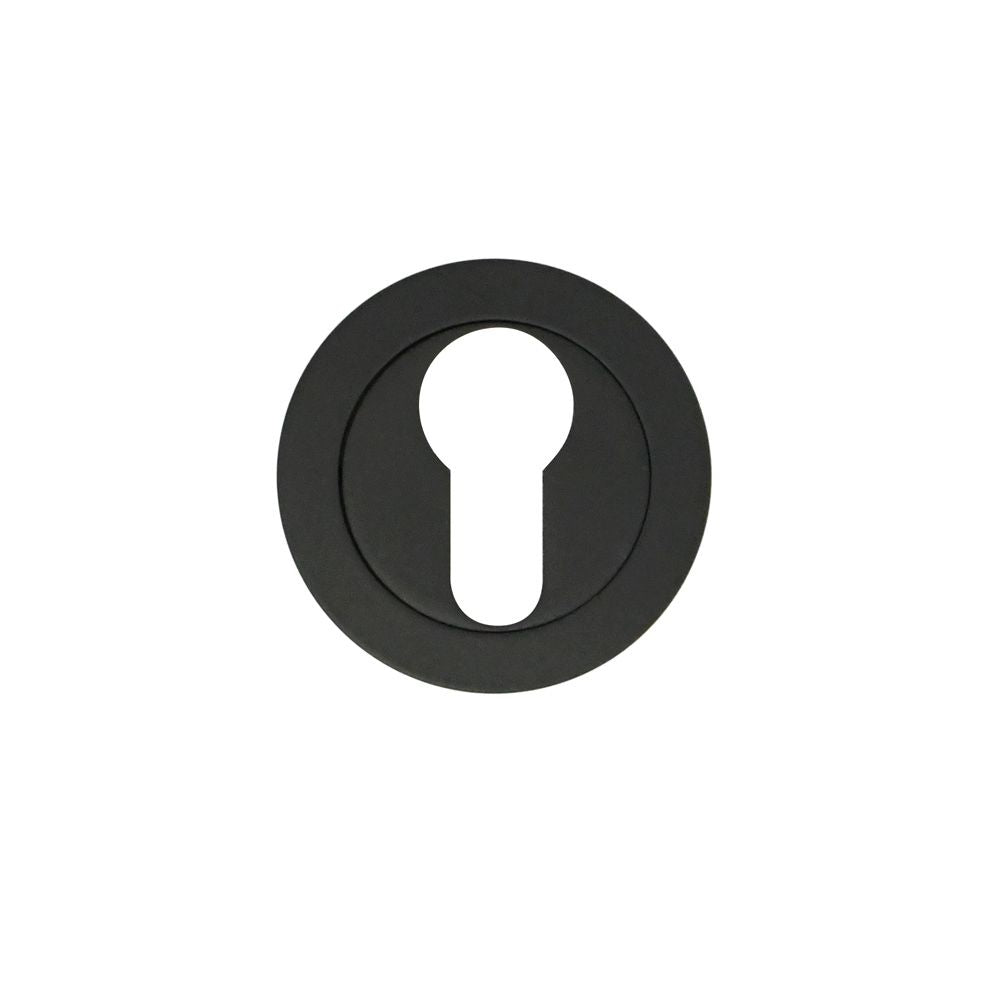 High quality image of the STANZA - Escutcheon Euro Profile (50mm Dia.) Black | Sku. zpa001-mb | available to order from Trade Door Handles.