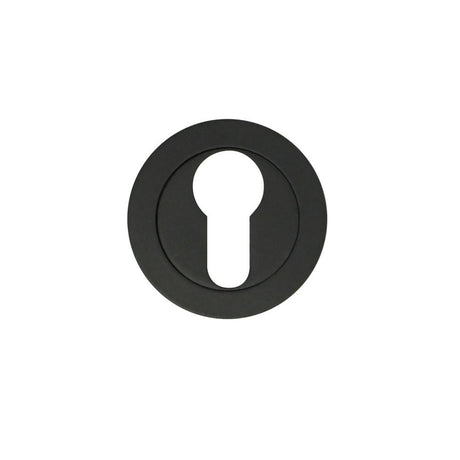 High quality image of the STANZA - Escutcheon Euro Profile (50mm Dia.) Black | Sku. zpa001-mb | available to order from Trade Door Handles.