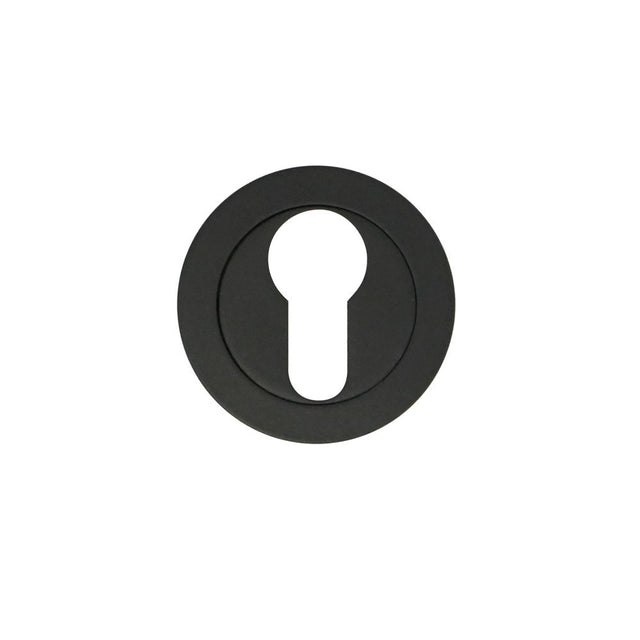 High quality image of the STANZA - Escutcheon Euro Profile (50mm Dia.) Black | Sku. zpa001-mb | available to order from Trade Door Handles.