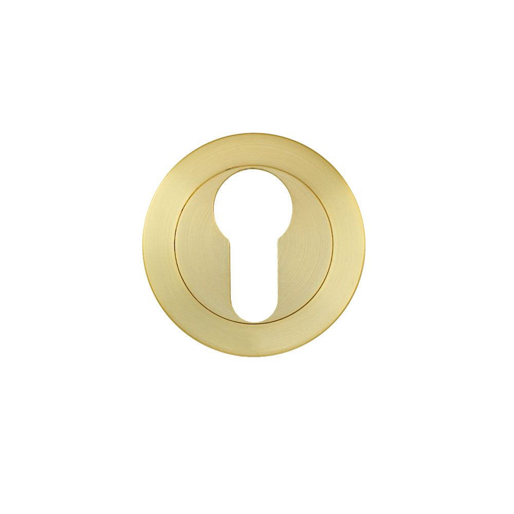 High quality image of the STANZA - Escutcheon Euro Profile (50mm Dia.) - Satin Brass | Sku. ZPA001-SB | available to order from Trade Door Handles.