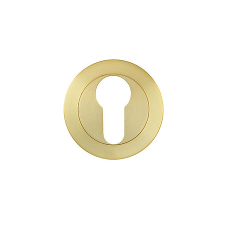 High quality image of the STANZA - Escutcheon Euro Profile (50mm Dia.) - Satin Brass | Sku. ZPA001-SB | available to order from Trade Door Handles.