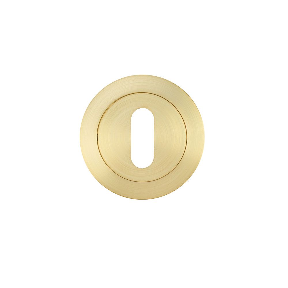 High quality image of the STANZA - Escutcheon Standard Profile (50mm Dia.) - Satin Brass | Sku. ZPA002-SB | available to order from Trade Door Handles.