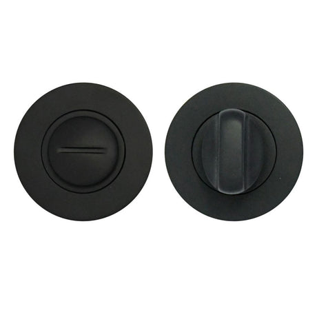 High quality image of the STANZA - Turn & Release on Round Rose Black | Sku. zpa004-mb | available to order from Trade Door Handles.