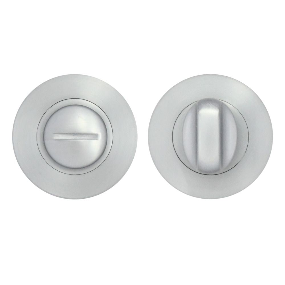 High quality image of the STANZA - Turn & Release on Round Rose - Satin Chrome | Sku. zpa004-sc | available to order from Trade Door Handles.