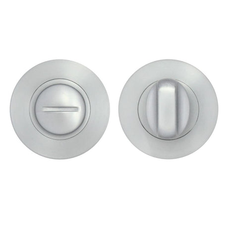 High quality image of the STANZA - Turn & Release on Round Rose - Satin Chrome | Sku. zpa004-sc | available to order from Trade Door Handles.