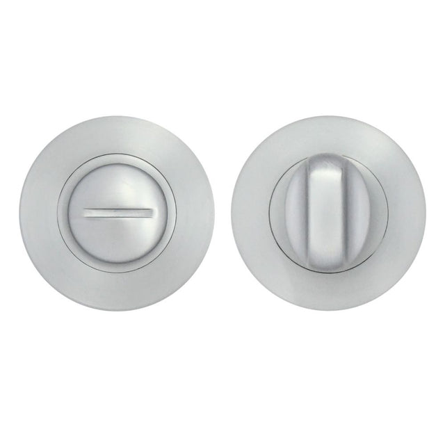 High quality image of the STANZA - Turn & Release on Round Rose - Satin Chrome | Sku. zpa004-sc | available to order from Trade Door Handles.