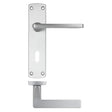 High quality image of the STANZA - Leon Lever on Lock Backplate - Satin Chrome | Sku. zpa011-sc | available to order from Trade Door Handles.