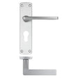 High quality image of the STANZA - Leon Lever on Euro Backplate - Satin Chrome | Sku. zpa011ep-sc | available to order from Trade Door Handles.