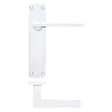 High quality image of the STANZA - Leon Lever on Latch Backplate Polished Chrome | Sku. zpa012-cp | available to order from Trade Door Handles.