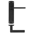 High quality image of the STANZA - Leon Lever on Latch Backplate Black | Sku. zpa012-mb | available to order from Trade Door Handles.