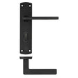 High quality image of the STANZA - Leon Lever on Bathroom Backplate Black | Sku. zpa013-mb | available to order from Trade Door Handles.