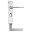 High quality image of the STANZA - Leon Lever on Bathroom Backplate - Satin Chrome | Sku. zpa013-sc | available to order from Trade Door Handles.