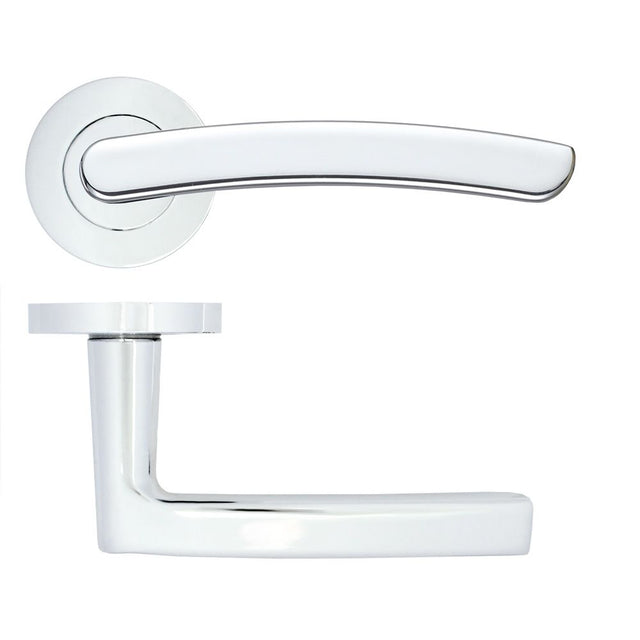 High quality image of the STANZA - Santiago Lever on Rose Polished Chrome | Sku. zpa020-cp | available to order from Trade Door Handles.