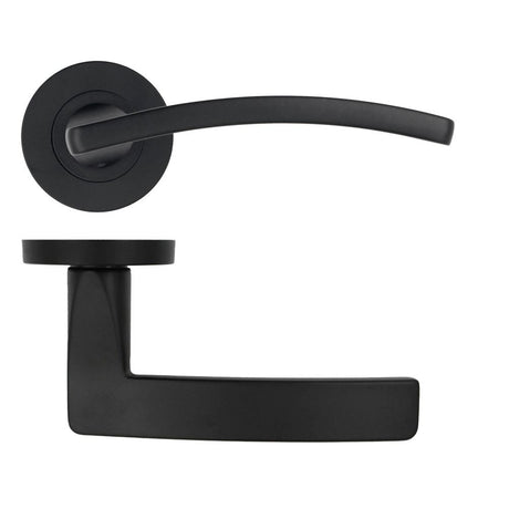 High quality image of the STANZA - Toledo Lever on Rose Black | Sku. zpa030-mb | available to order from Trade Door Handles.