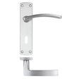 High quality image of the STANZA - Toledo Lever on Lock Backplate - Satin Chrome | Sku. zpa031-sc | available to order from Trade Door Handles.