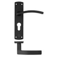 High quality image of the STANZA - Toledo Lever on Euro Backplate Black | Sku. zpa031ep-mb | available to order from Trade Door Handles.