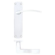 High quality image of the STANZA - Toledo Lever on Latch Backplate Polished Chrome | Sku. zpa032-cp | available to order from Trade Door Handles.