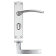 High quality image of the STANZA - Toledo Lever on Bathroom Backplate - Satin Chrome | Sku. zpa033-sc | available to order from Trade Door Handles.