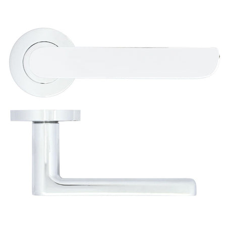 High quality image of the STANZA - Valencia Lever on Rose Polished Chrome | Sku. zpa040-cp | available to order from Trade Door Handles.