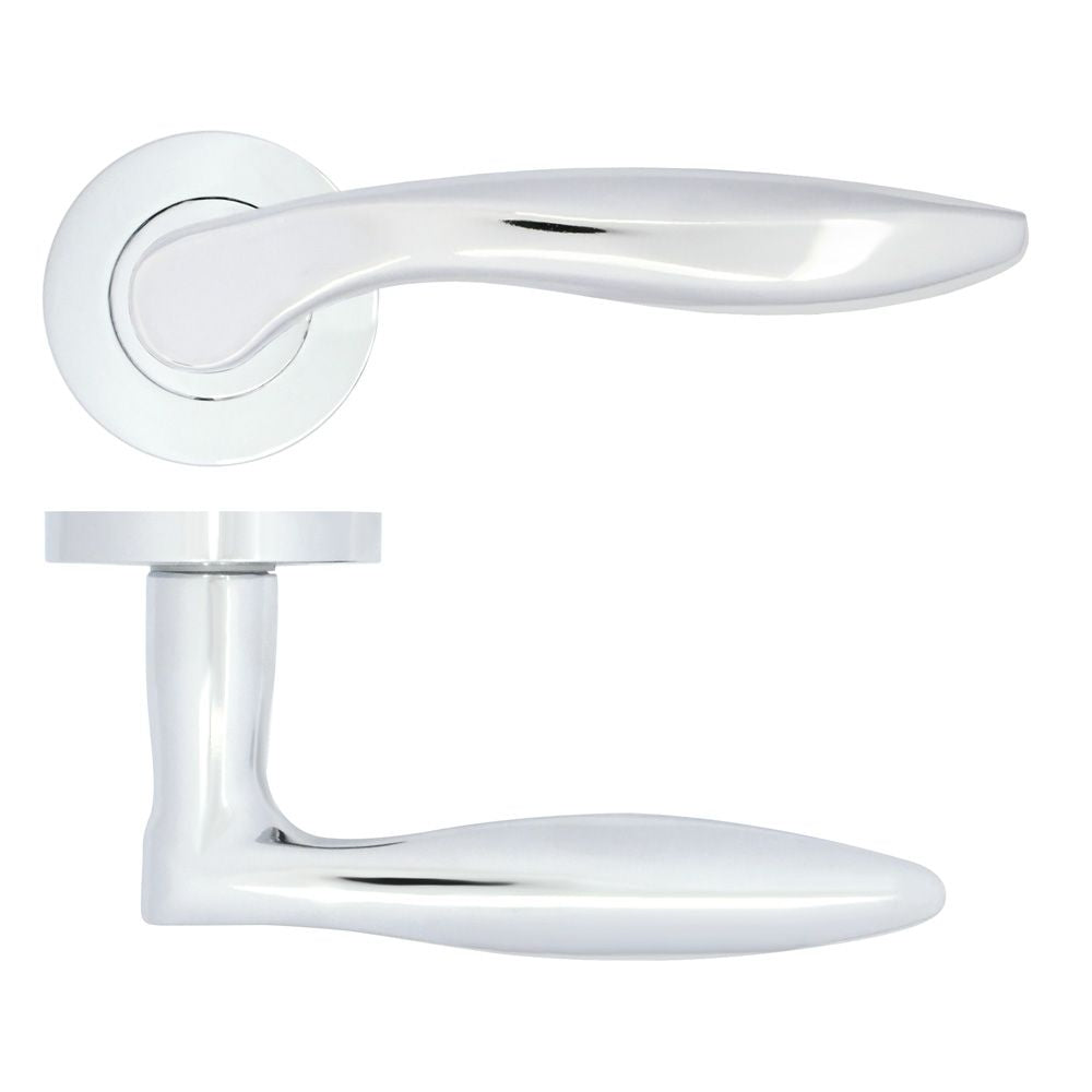 High quality image of the STANZA - Cadiz Lever on Rose Polished Chrome | Sku. zpa060-cp | available to order from Trade Door Handles.