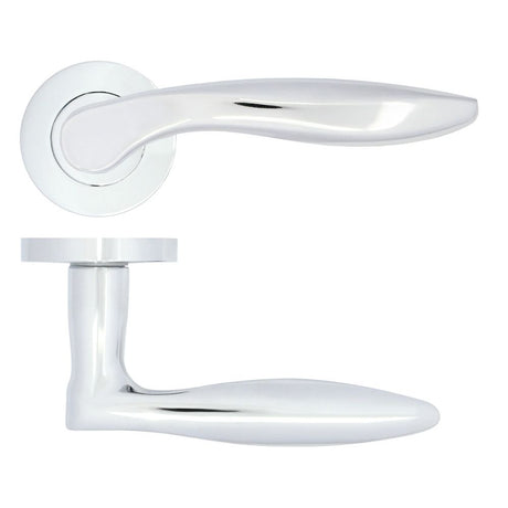 High quality image of the STANZA - Cadiz Lever on Rose Polished Chrome | Sku. zpa060-cp | available to order from Trade Door Handles.