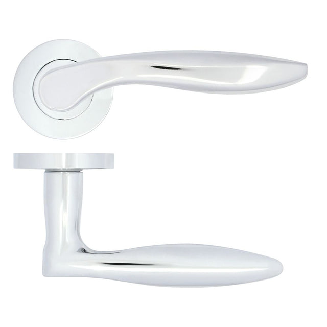 High quality image of the STANZA - Cadiz Lever on Rose Polished Chrome | Sku. zpa060-cp | available to order from Trade Door Handles.