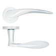 High quality image of the STANZA - Merida Lever on Rose - Polished Chrome | Sku. zpa070-cp | available to order from Trade Door Handles.