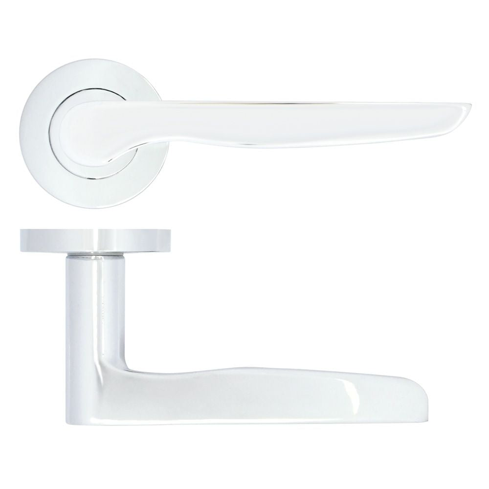 High quality image of the STANZA - Vigo Lever on Rose Polished Chrome | Sku. zpa080-cp | available to order from Trade Door Handles.