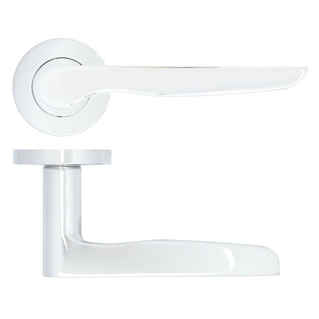 High quality image of the STANZA - Vigo Lever on Rose Polished Chrome | Sku. zpa080-cp | available to order from Trade Door Handles.