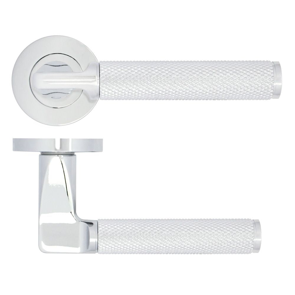 High quality image of the STANZA - Bilbao Lever Design Polished Chrome | Sku. zpa090-cp | available to order from Trade Door Handles.