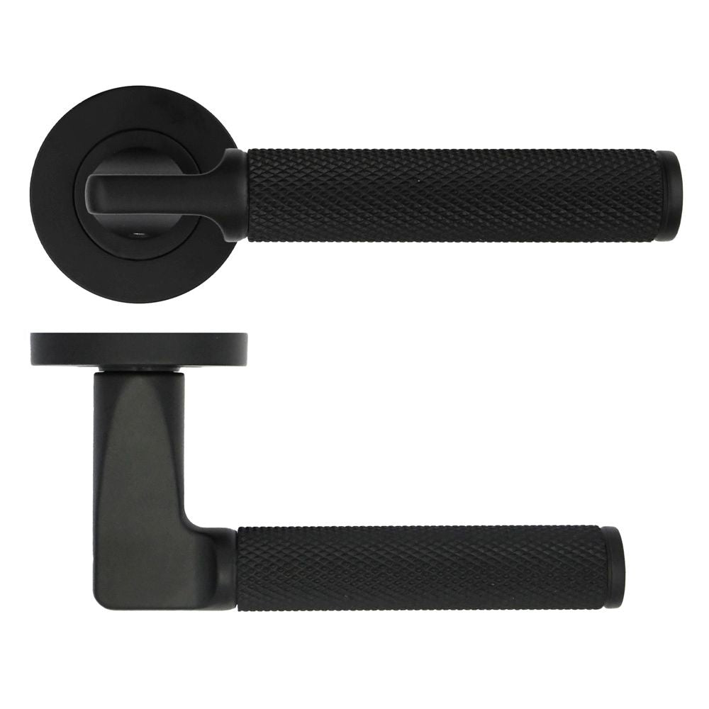 High quality image of the STANZA - Bilbao Lever Design Black | Sku. zpa090-mb | available to order from Trade Door Handles.