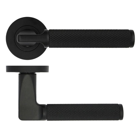 High quality image of the STANZA - Bilbao Lever Design Black | Sku. zpa090-mb | available to order from Trade Door Handles.