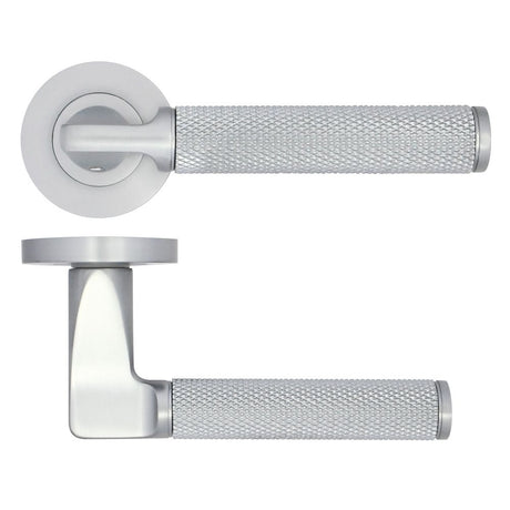 High quality image of the STANZA - Bilbao Lever Design - Satin Chrome | Sku. zpa090-sc | available to order from Trade Door Handles.