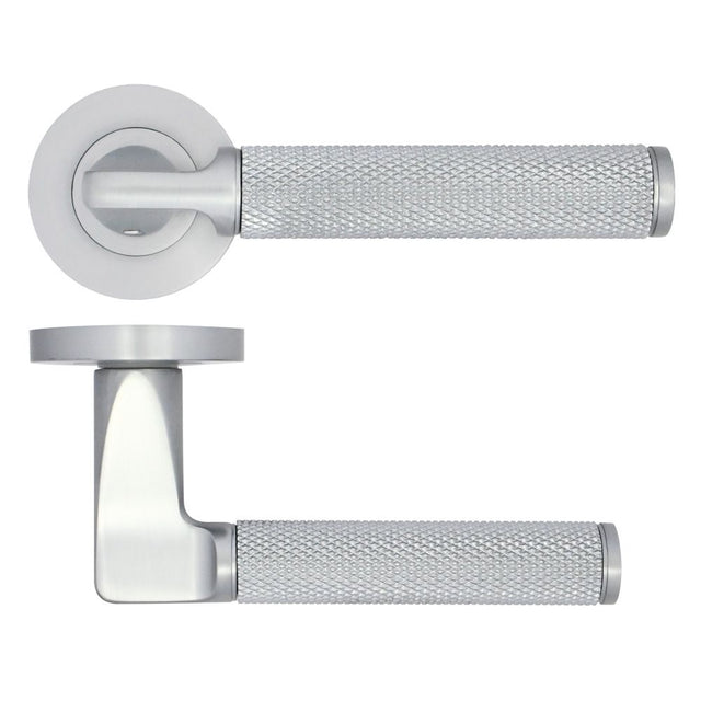 High quality image of the STANZA - Bilbao Lever Design - Satin Chrome | Sku. zpa090-sc | available to order from Trade Door Handles.