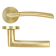 High quality image of the STANZA - Andorra Lever on Rose - Satin Brass | Sku. ZPA100-SB | available to order from Trade Door Handles.